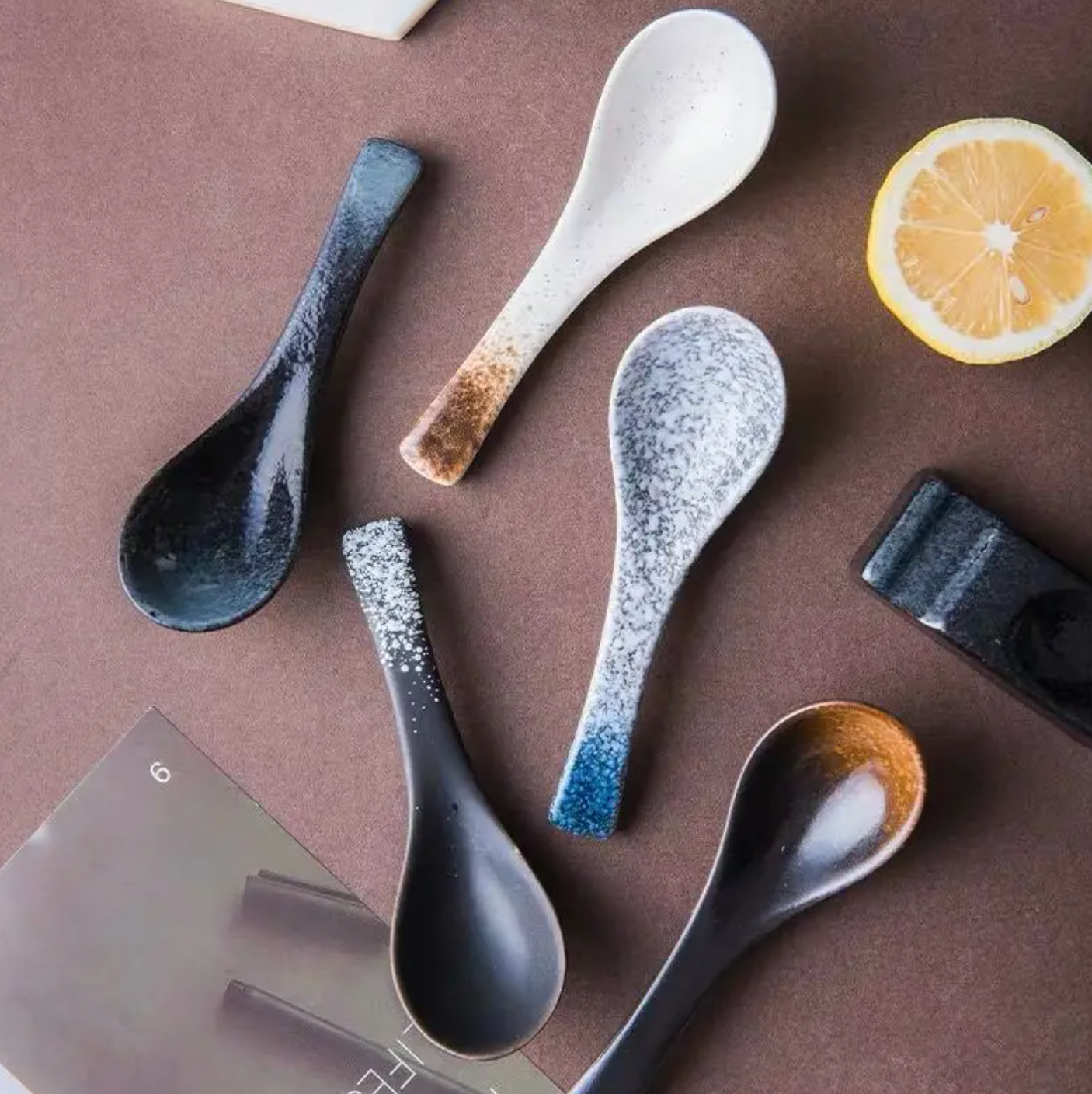 Japanese Ceramic Soup Spoon
