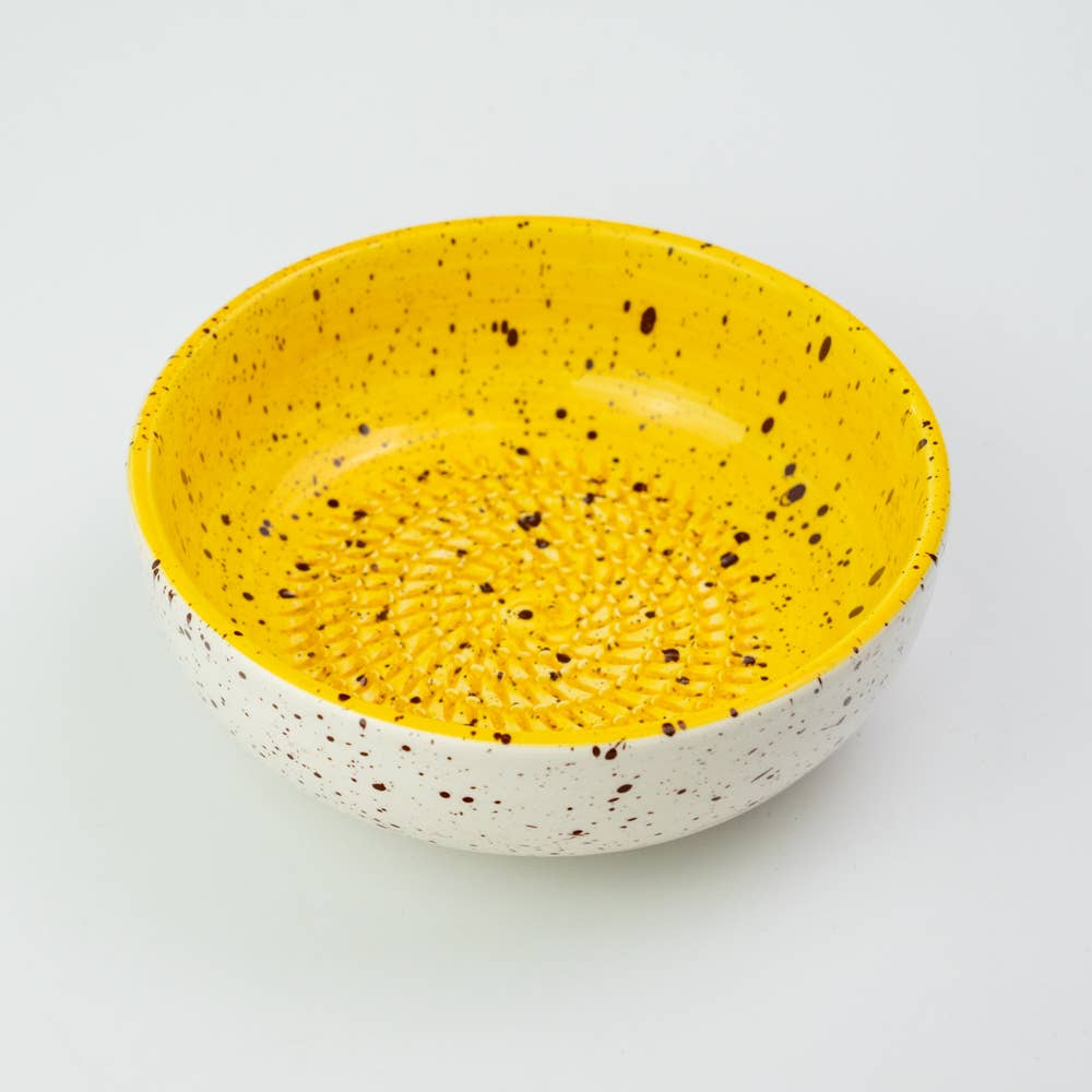 Ceramic Grater Plate - Yellow, large