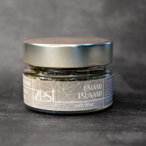 Umami Tsunami Japanese umami salt with wakame seaweed in glass jar