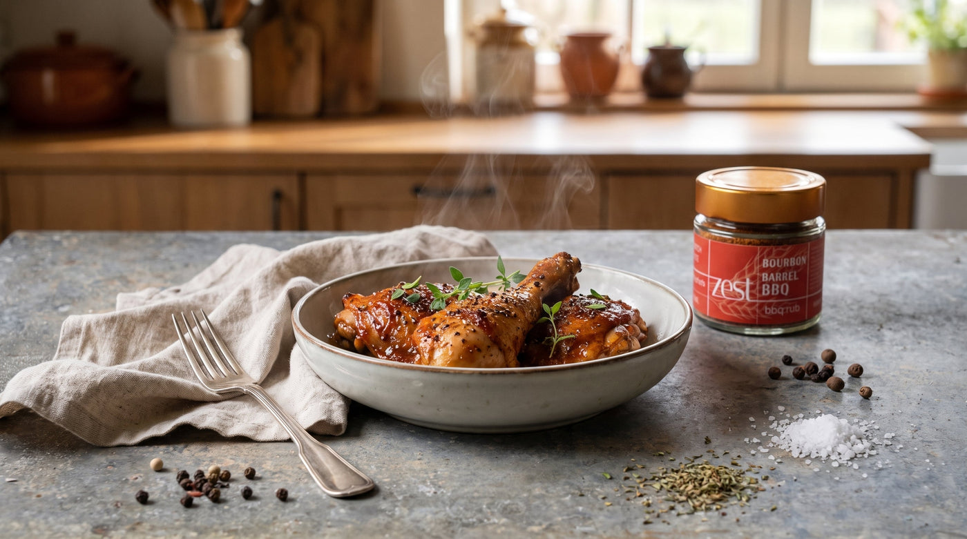 Smoky BBQ chicken with Bourbon Barrel Barbecue