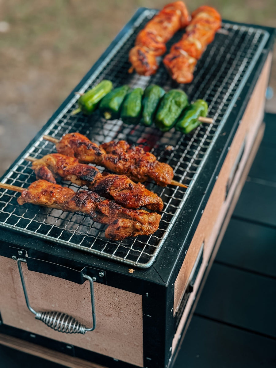 Cheeky Chipotle Rub applied to grilled chicken thighs