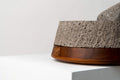 Authentic Mexican molcajete lava stone mortar and pestle, front view