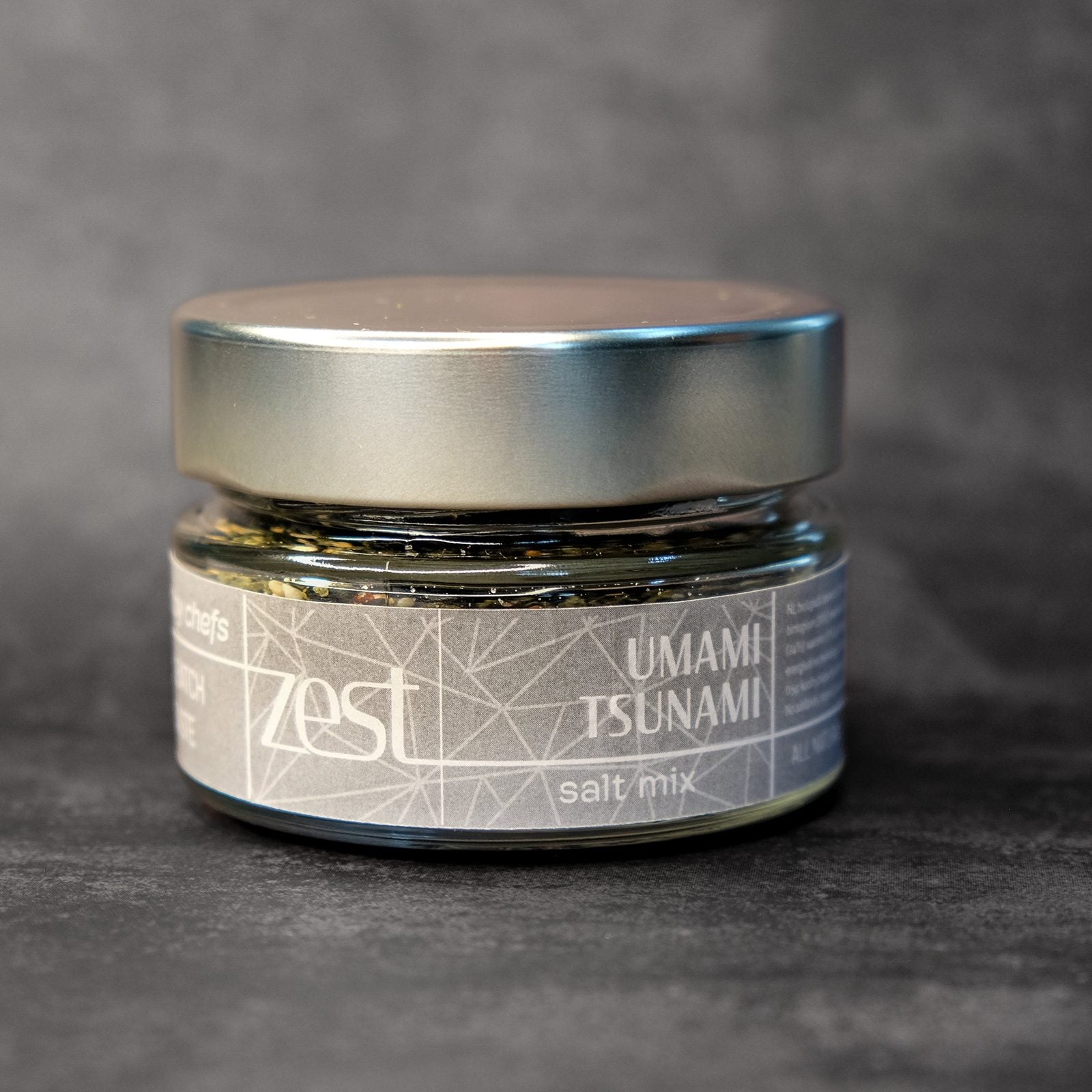 Umami Tsunami Japanese umami salt with wakame seaweed in glass jar